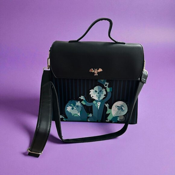 LOUNGEFLY Disney Haunted Mansion Hitchhiking Ghosts Crossbody Bag - Picture 1 of 10